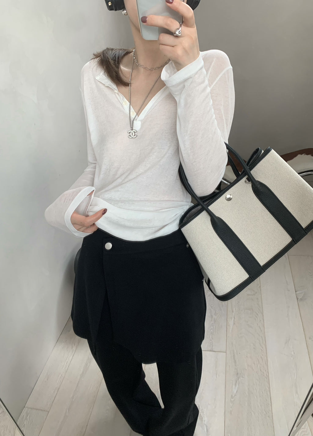 Premium Korean Style V-Neck Long Sleeve Basic Top - Elegant Loose Fit Autumn Blouse