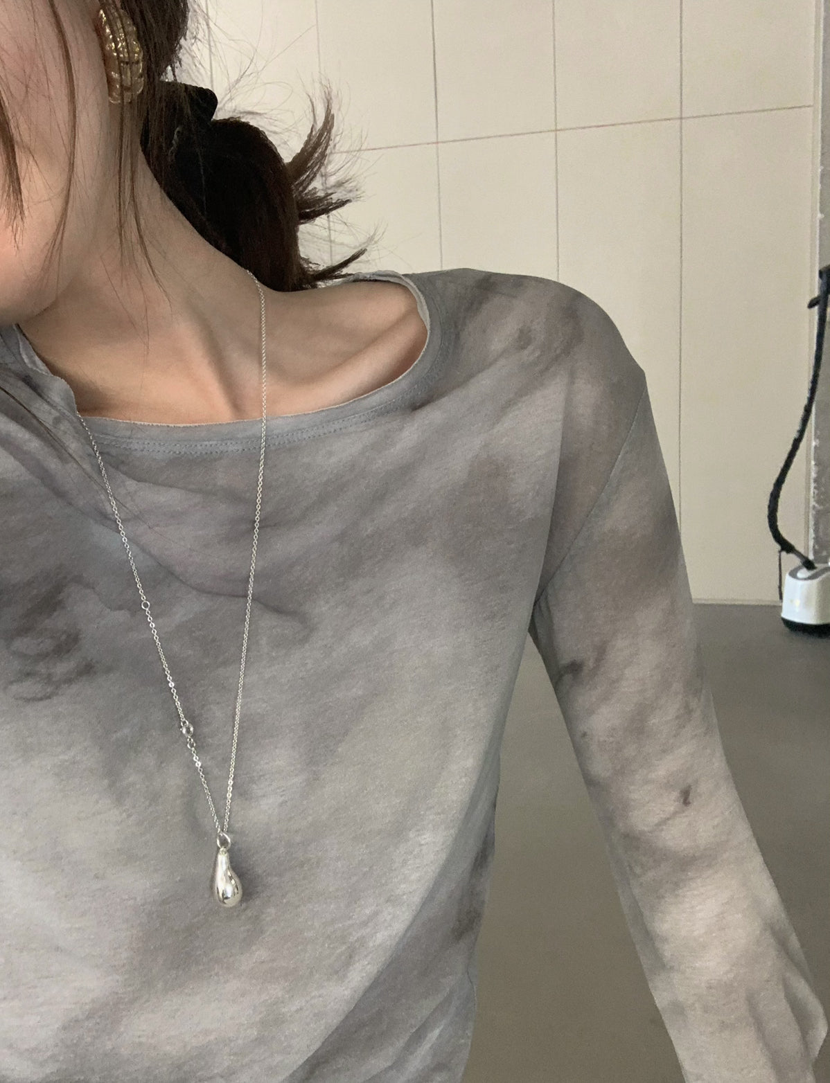 LACHER Trending Women's Tie-Dye Round Neck Long Sleeve T-Shirt - Loose Fit Versatile Spring Top