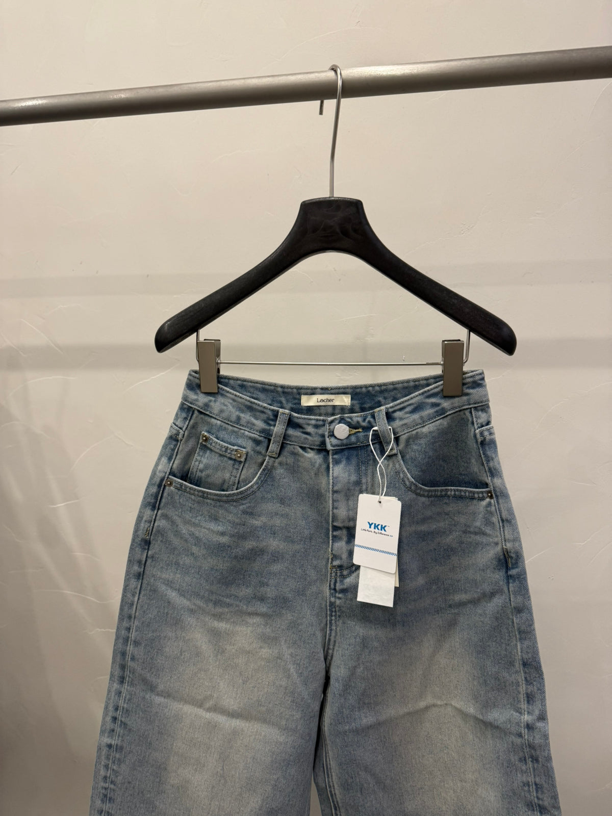 LACHER Women's Relaxed Fit Washed Vintage Denim Jeans - Cropped Straight Leg Gradient Pants