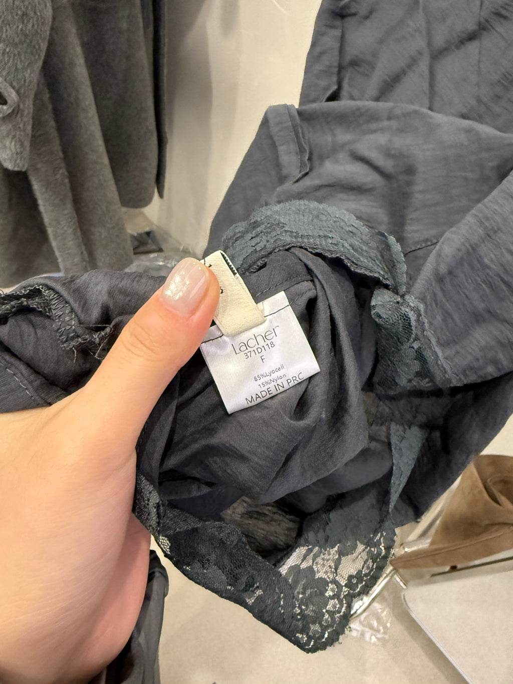 LACHER Elegant Lace Splicing Cami Dress - Versatile Solid Color Midi Slip Dress