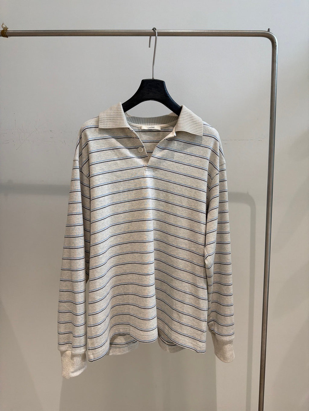 LACHER Premium Striped Polo Shirt - Casual Luxury Contrast Stitching Loose Fit Top