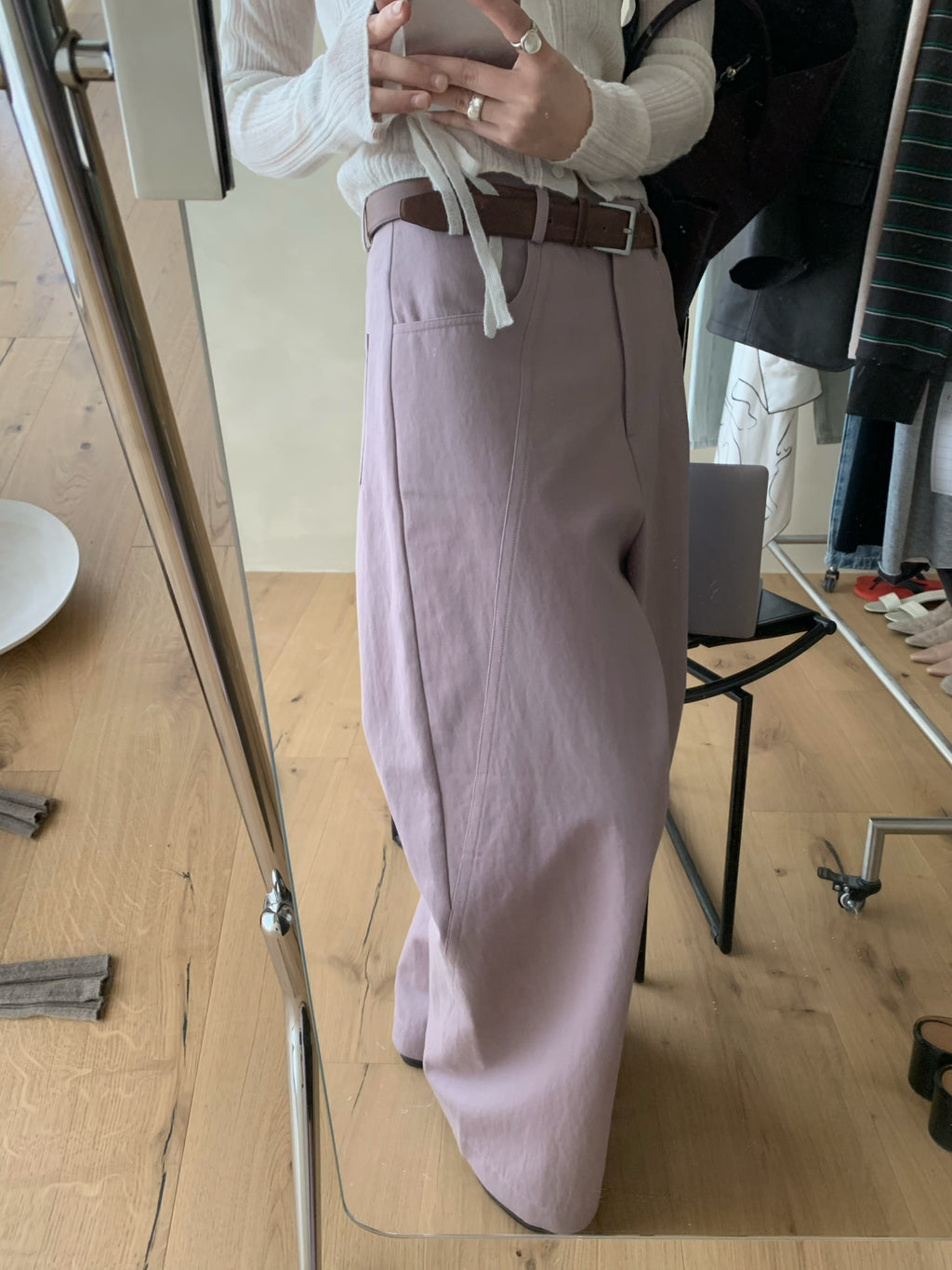 Women's High-Waisted Wide-Leg Straight Pants - Elegant Solid Color Slimming Leisure Trousers