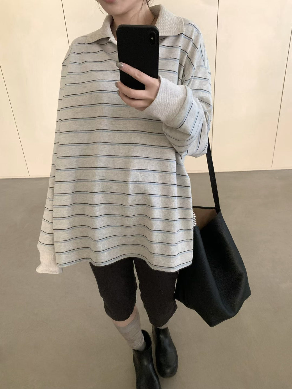 LACHER Premium Striped Polo Shirt - Casual Luxury Contrast Stitching Loose Fit Top