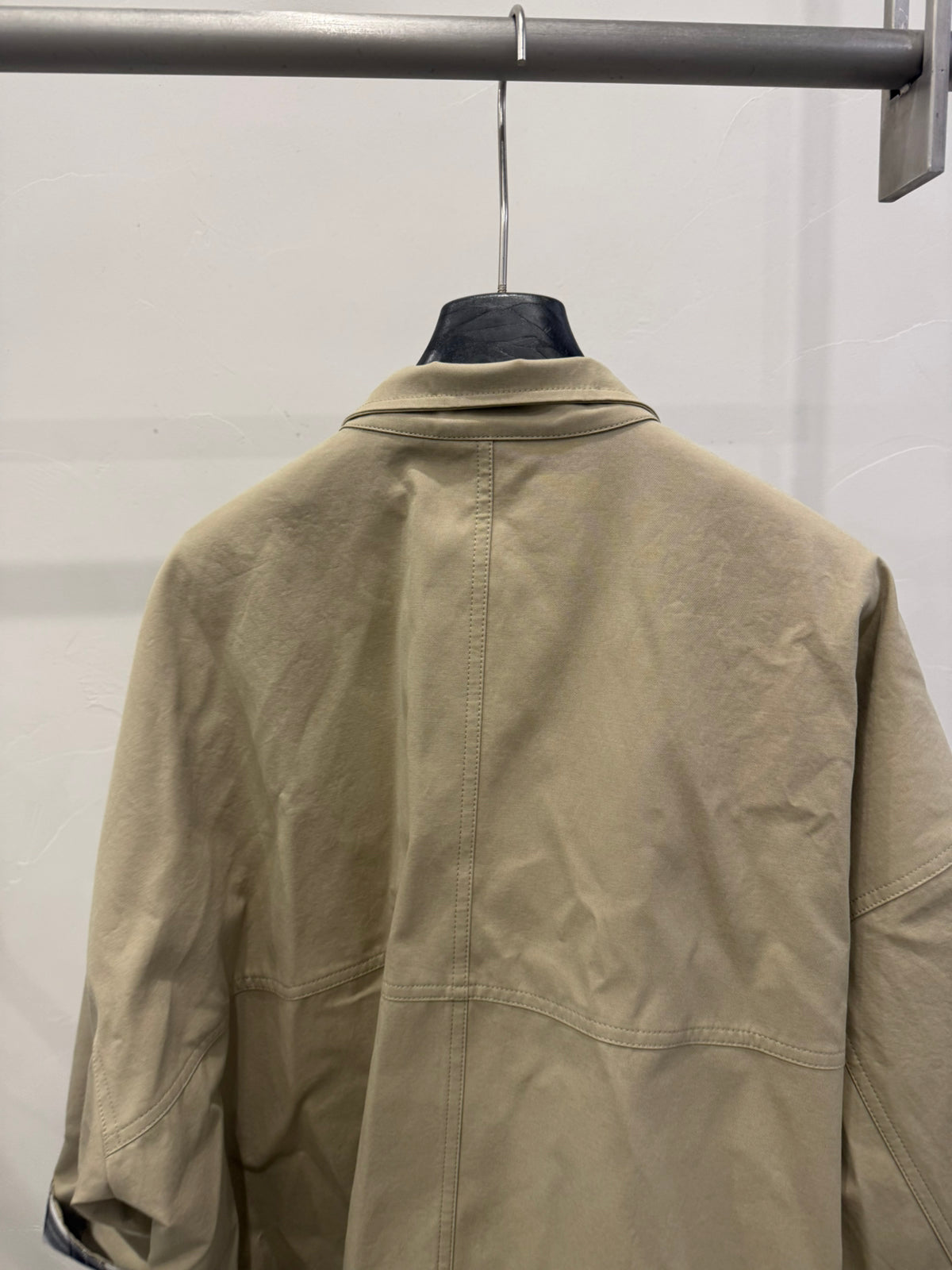 LACHER Elegant Minimalist Loose Plaid Patchwork Mid-Length Trench Coat