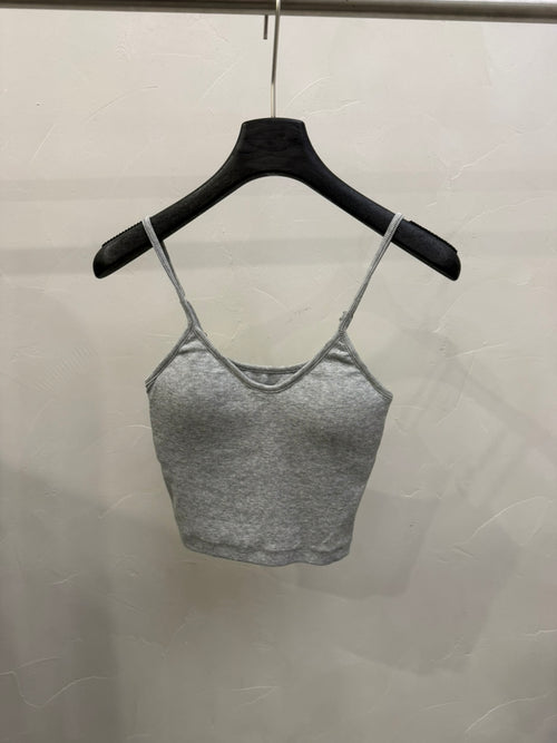 Chic Padded Cropped Camisole - Versatile Spring Layering Tank Top