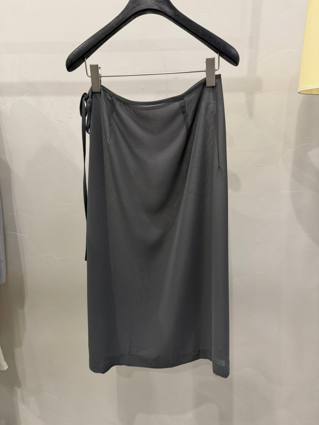 LACHER 2026 Spring Niche Layering Skirt Curtain Elegant Drape Slit Midi Skirt