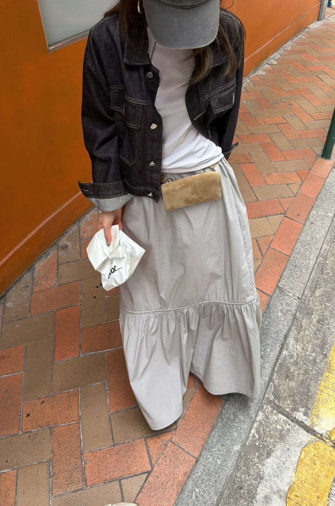 LACHER Elegant Adjustable Drawstring Midi Skirt - Slimming A-Line Fashionable Casual Skirt