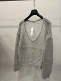 LACHER Premium Wool Blend V-Neck Sweater - Elegant Loose Fit Minimalist Knit
