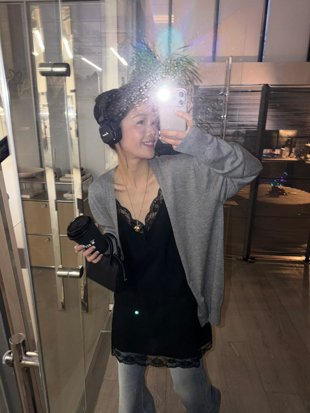 LACHER Elegant Lace Splicing Cami Dress - Versatile Solid Color Midi Slip Dress