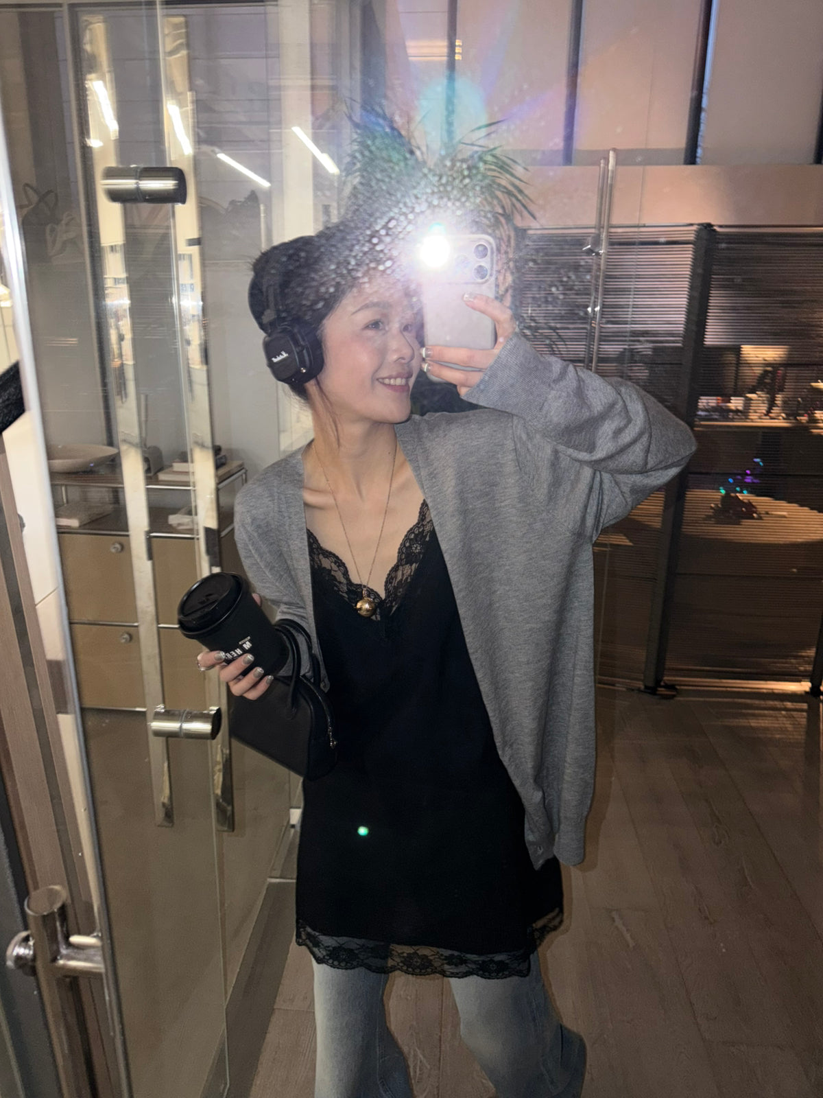 LACHER Elegant Lace Splicing Cami Dress - Versatile Solid Color Midi Slip Dress