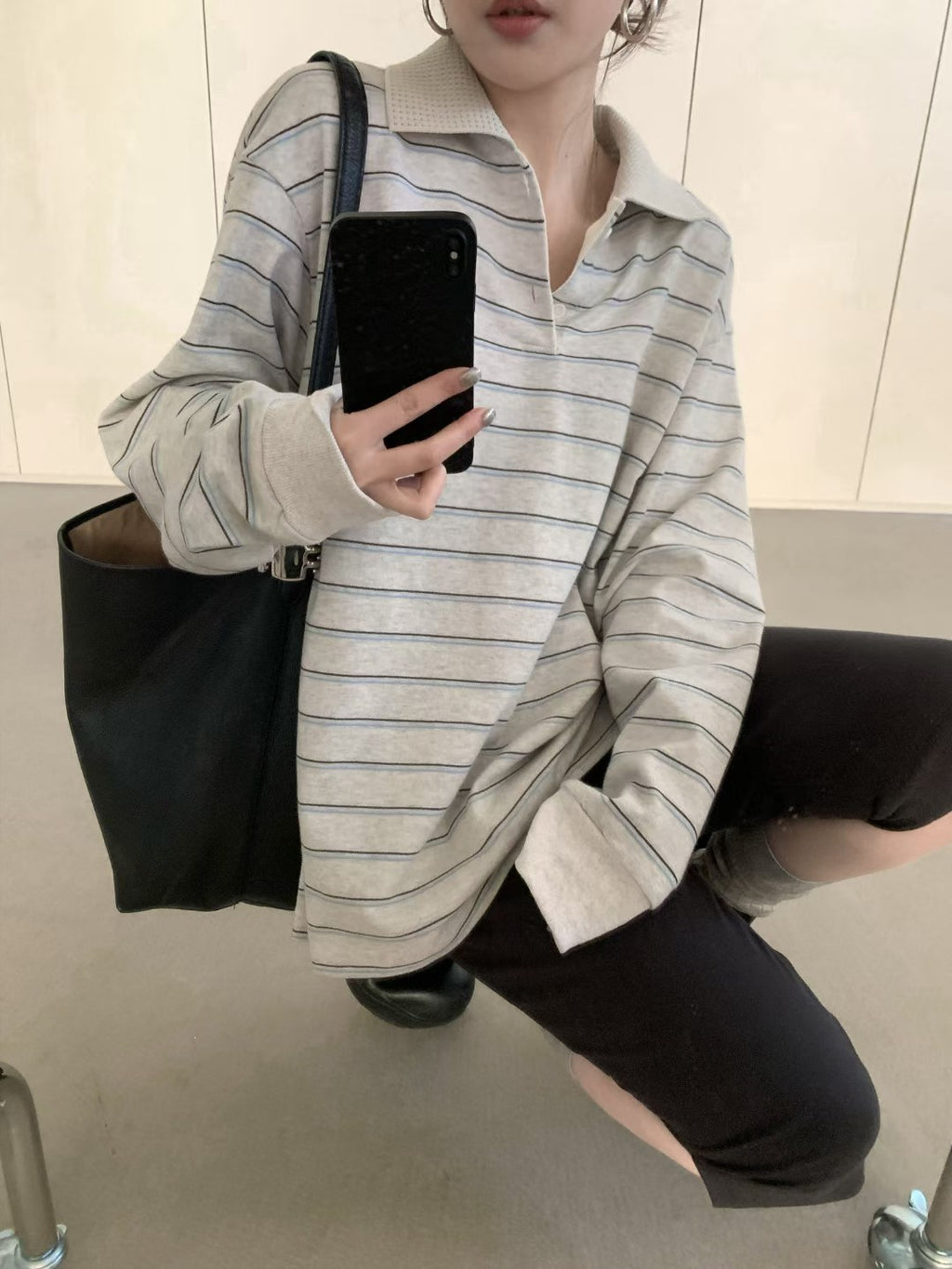 LACHER Premium Striped Polo Shirt - Casual Luxury Contrast Stitching Loose Fit Top