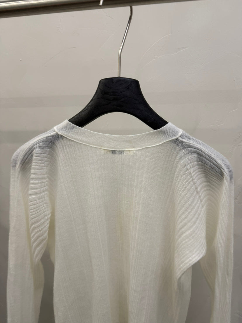 Elegant V-Neck Mohair Blend Cropped Cardigan - Slim Fit Spring Knitwear for Women