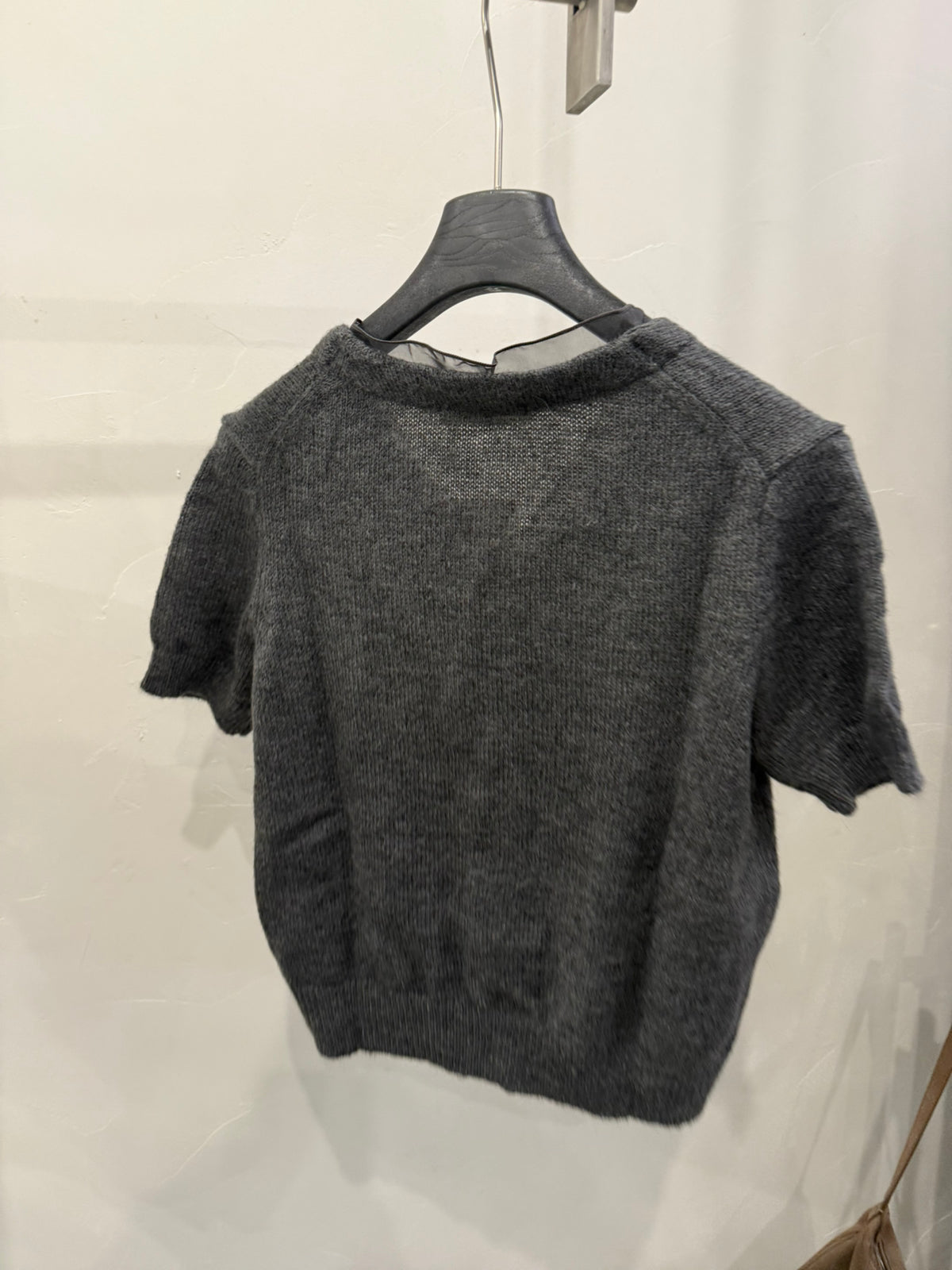 LACHER Elegant V-Neck Wool Blend Knit Cardigan - Slimming Short Sleeve Soft Casual Sweater for Women