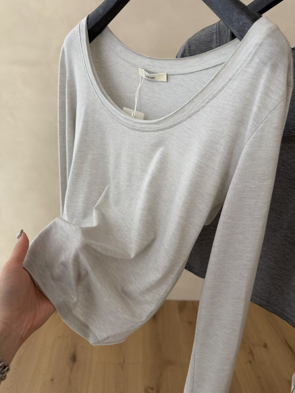 LACHER Premium Wool Blend U-Neck Slim Fit Long Sleeve T-Shirt - Minimalist Elegant Base Layer