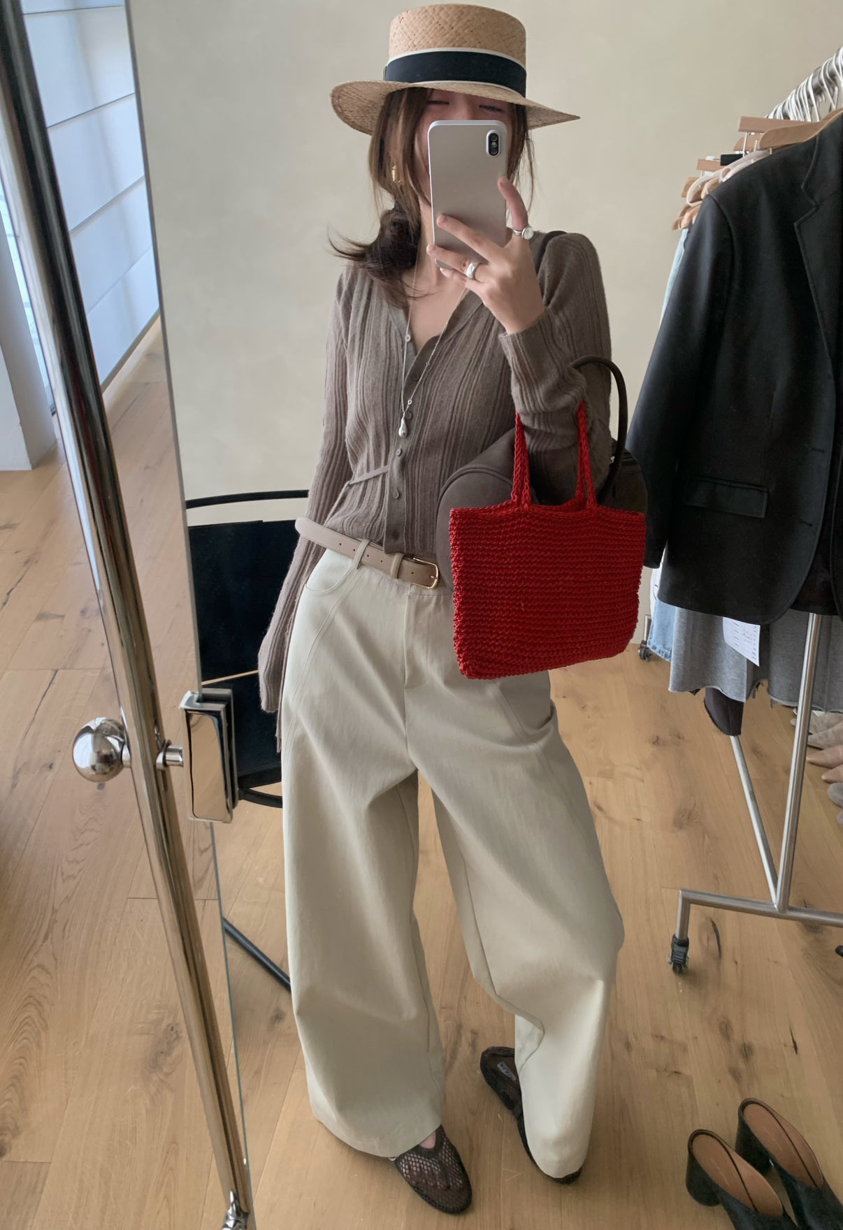 Women's High-Waisted Wide-Leg Straight Pants - Elegant Solid Color Slimming Leisure Trousers