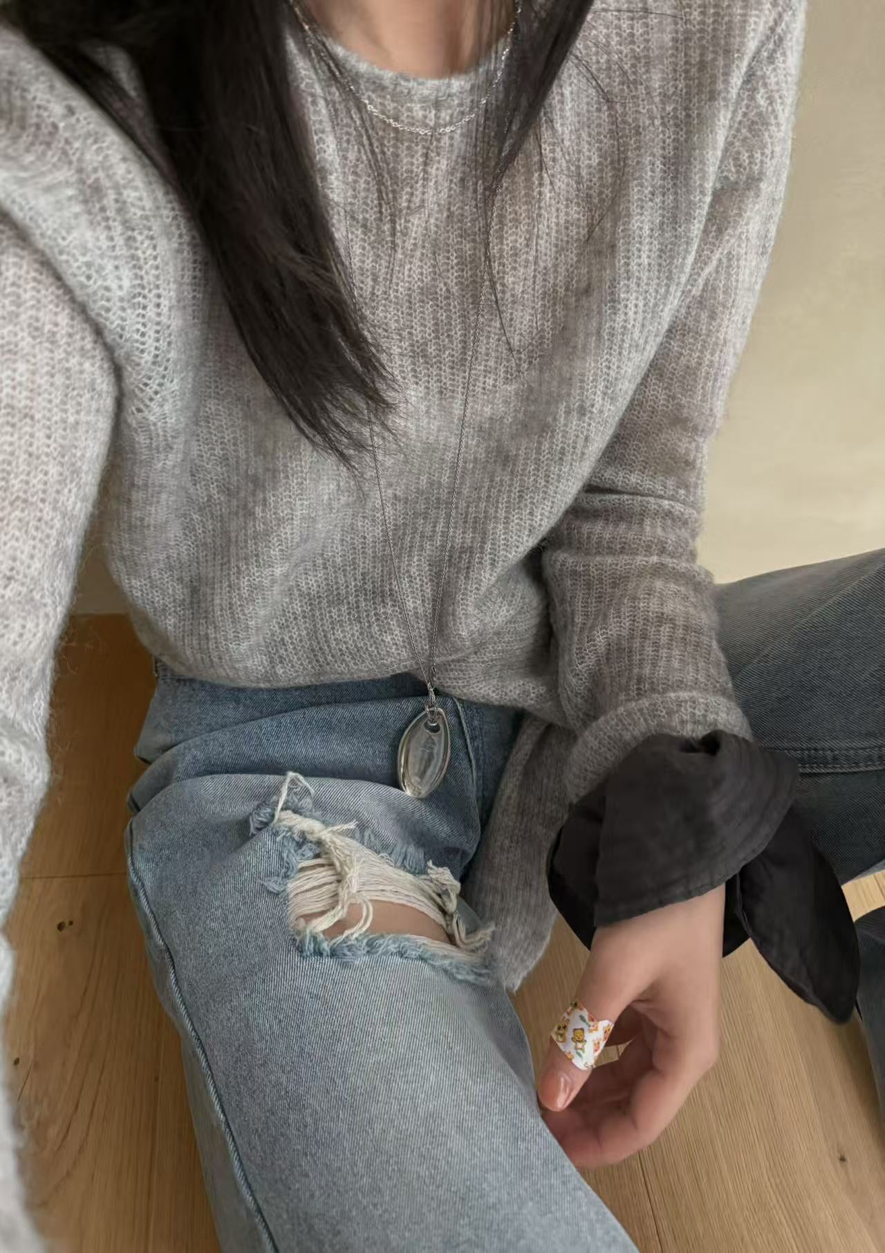 LACHER Chic Hem-Tie Knit Sweater - Soft Skin-Friendly Spring Pullover