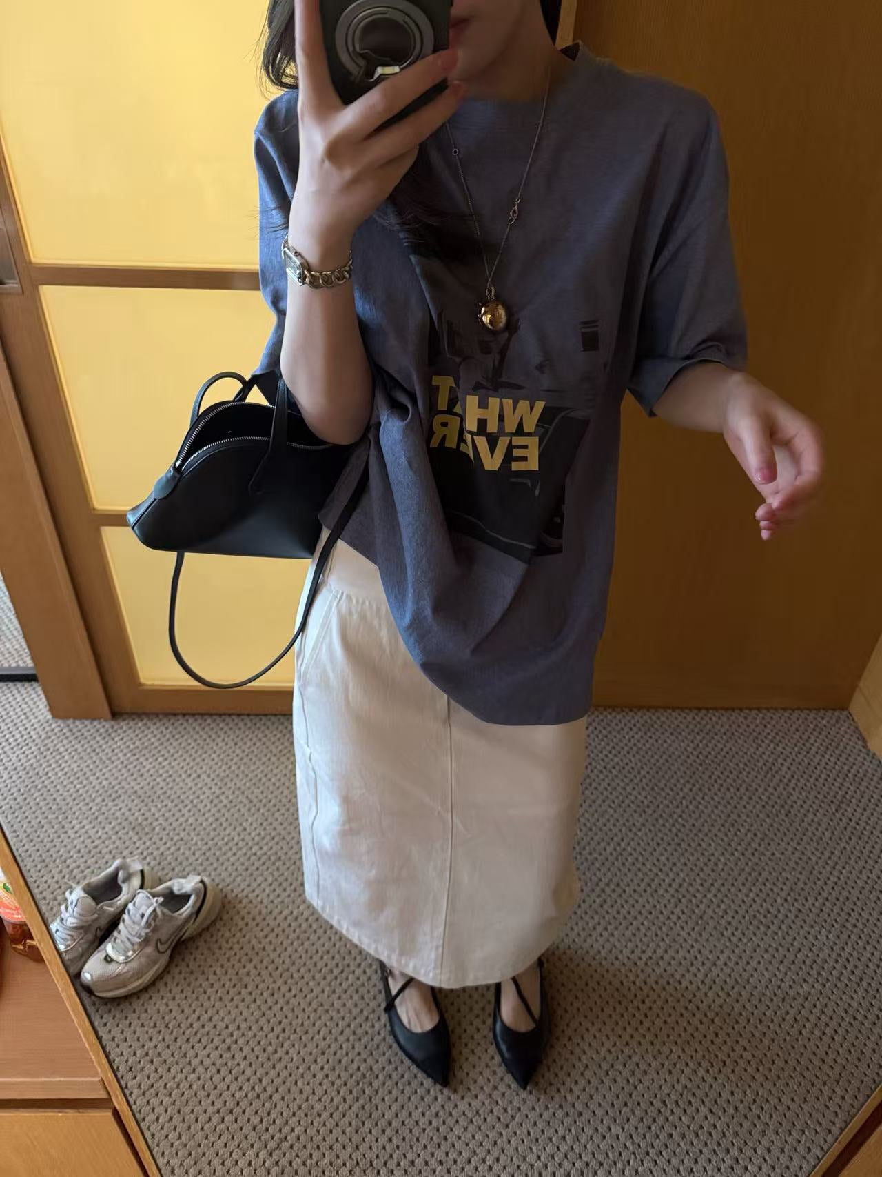 LACHER Designer Slit Midi Skirt - Chic High-Waist Slimming Casual Long Skirt