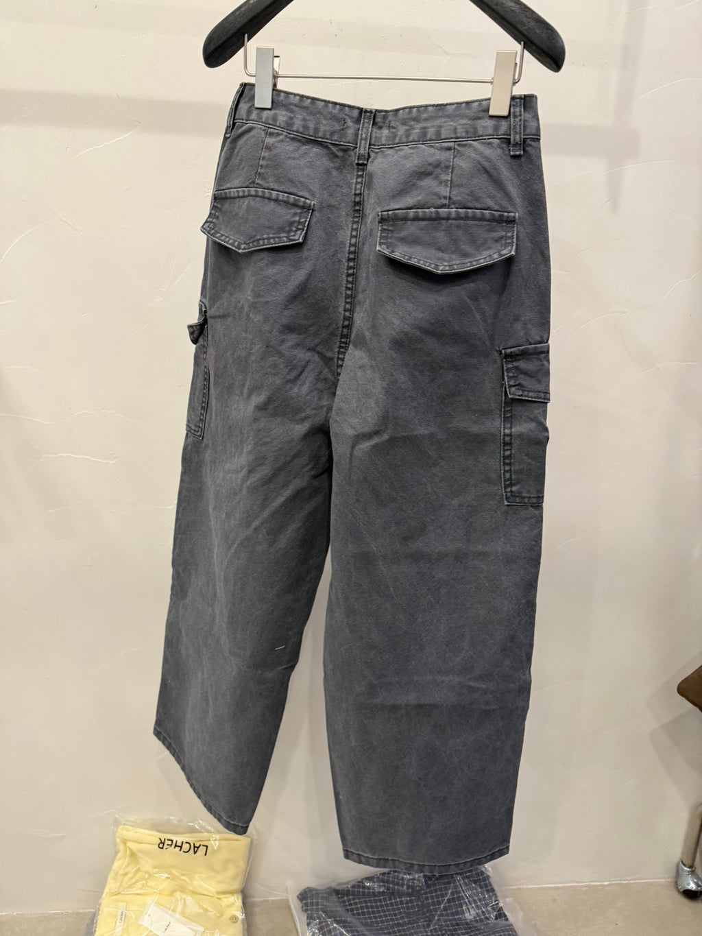 Little Red Book Trending! [LACHER] Best-selling Workwear Jeans! Cargo Style Loose Distressed Wash Straight Leg Denim Pants 371A026# SYYY