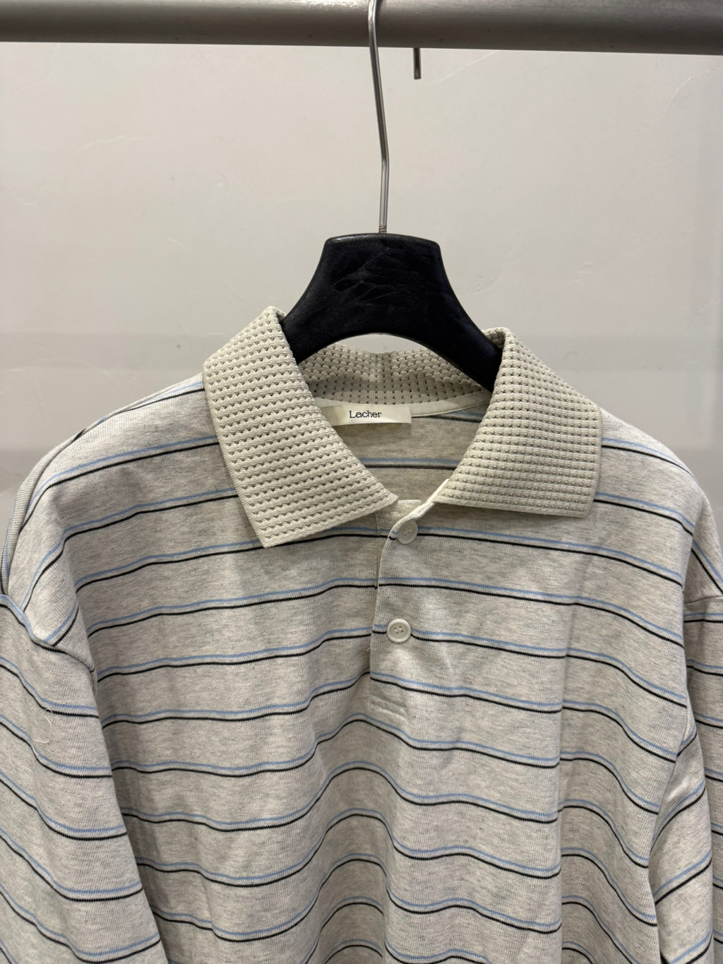 LACHER Premium Striped Polo Shirt - Casual Luxury Contrast Stitching Loose Fit Top