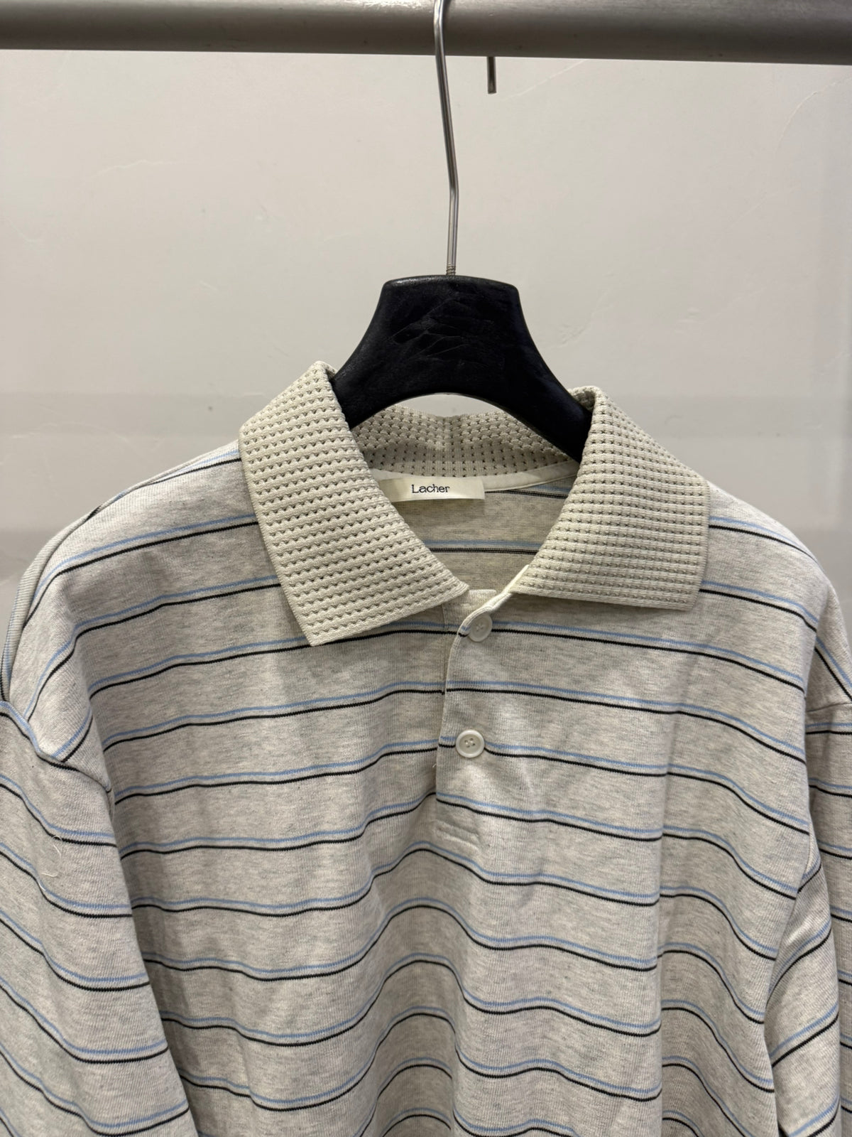 LACHER Premium Striped Polo Shirt - Casual Luxury Contrast Stitching Loose Fit Top