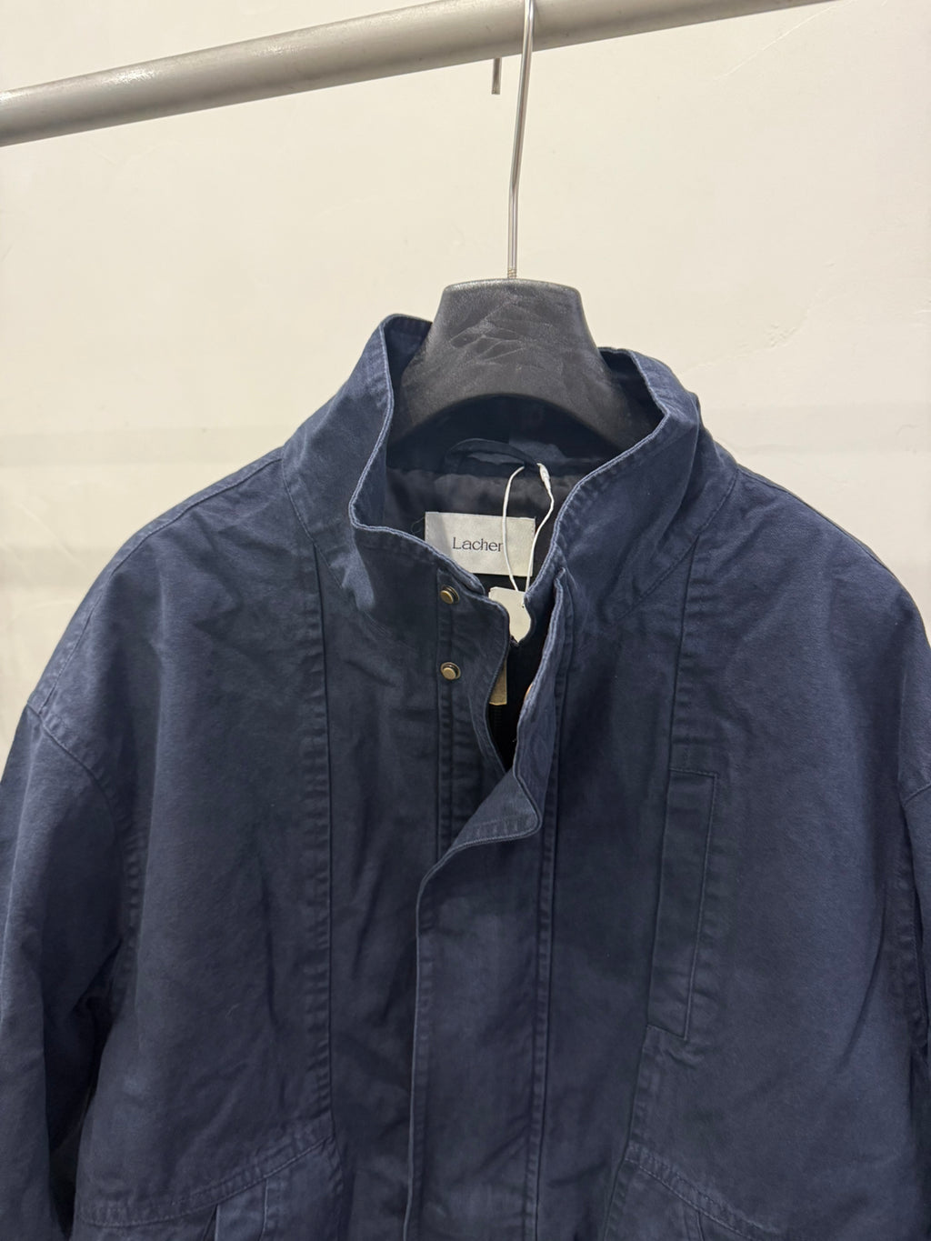 LACHER Women's Premium Utility Loose Fit Jacket - Chic Stand Collar Casual Outerwear