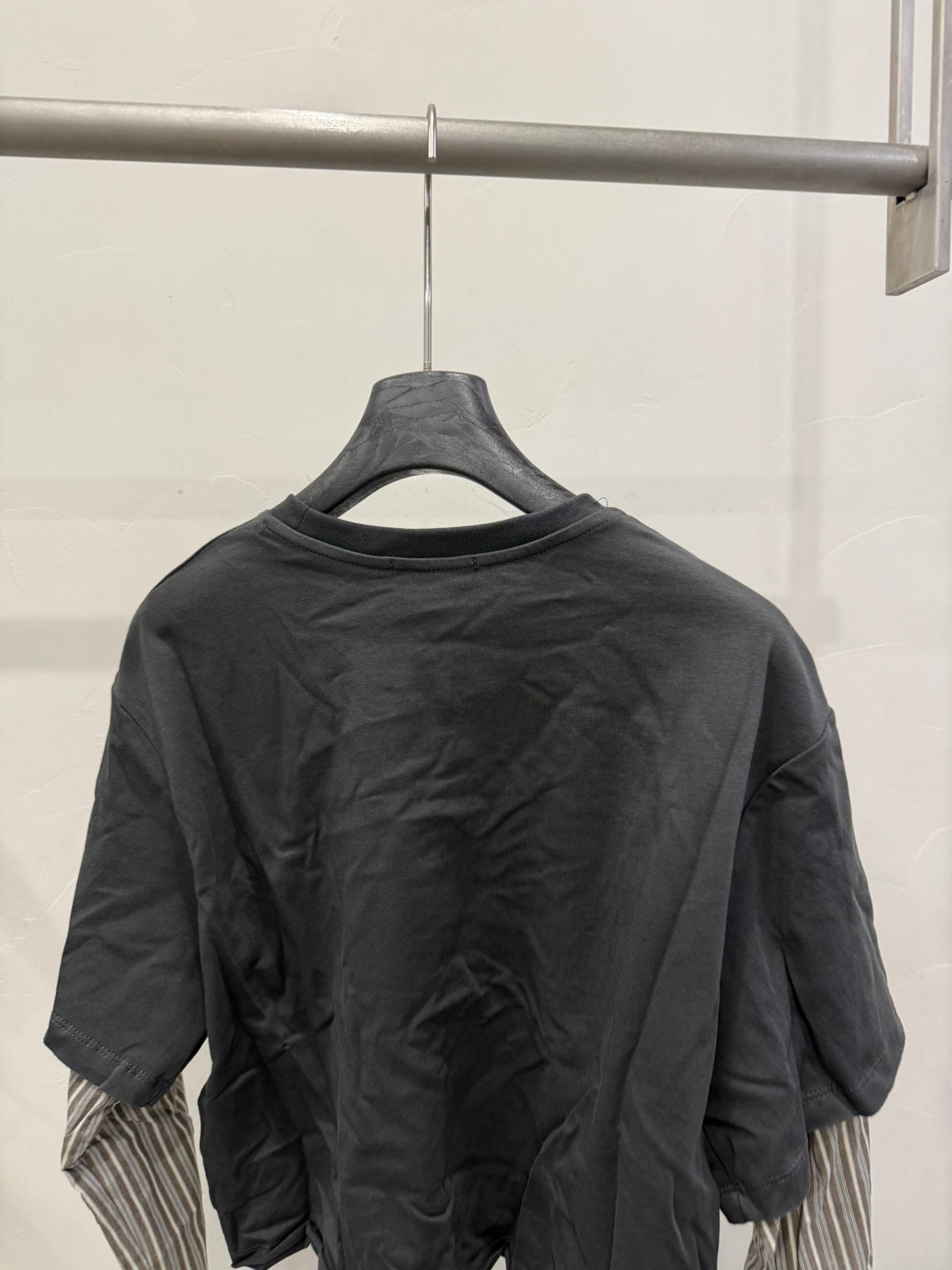 LACHER Trending Faux Two-Piece Striped Long Sleeve T-Shirt - Chic Layered Style