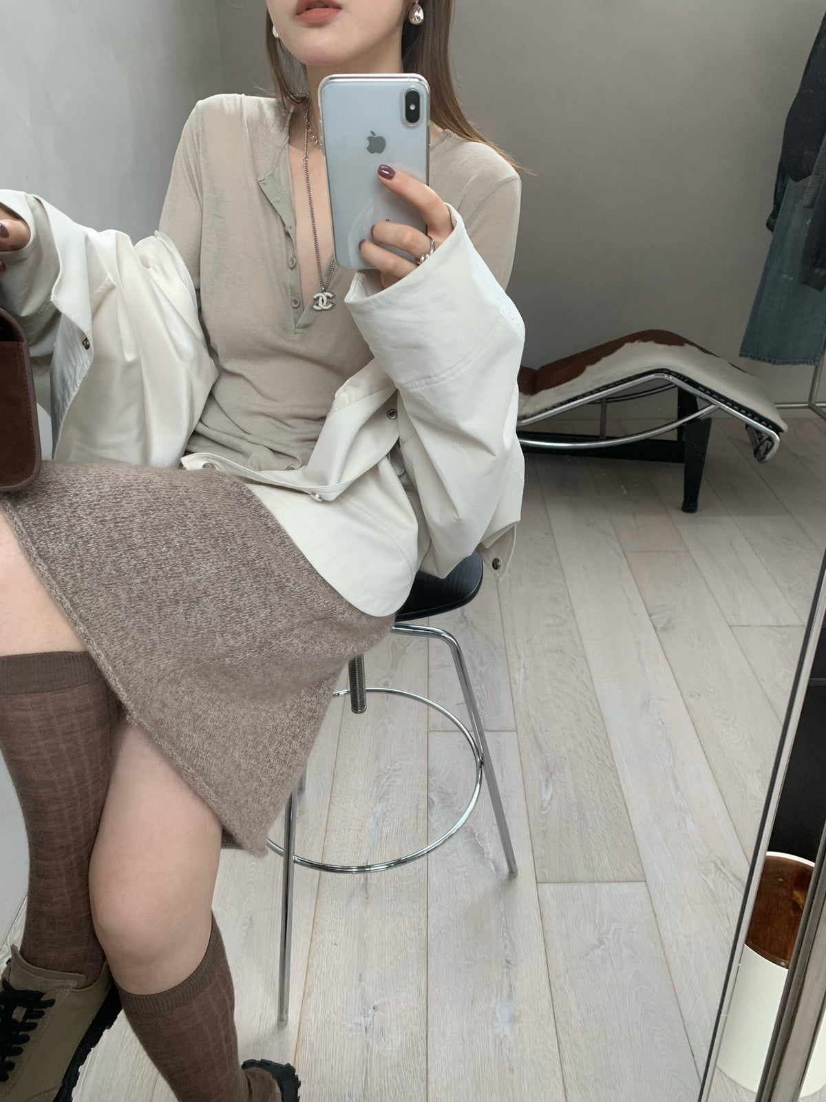 Premium Korean Style V-Neck Long Sleeve Basic Top - Elegant Loose Fit Autumn Blouse