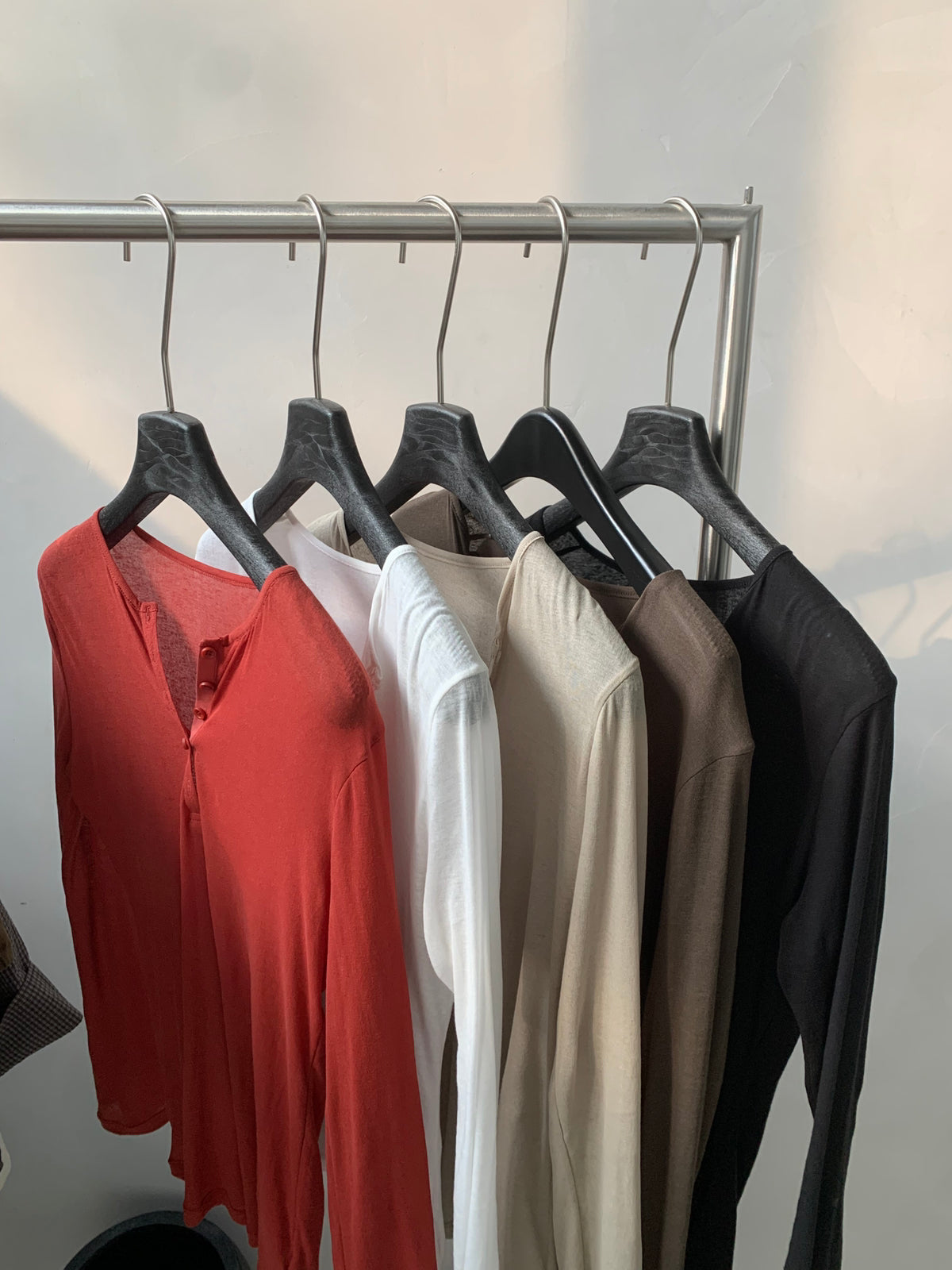 Premium Korean Style V-Neck Long Sleeve Basic Top - Elegant Loose Fit Autumn Blouse