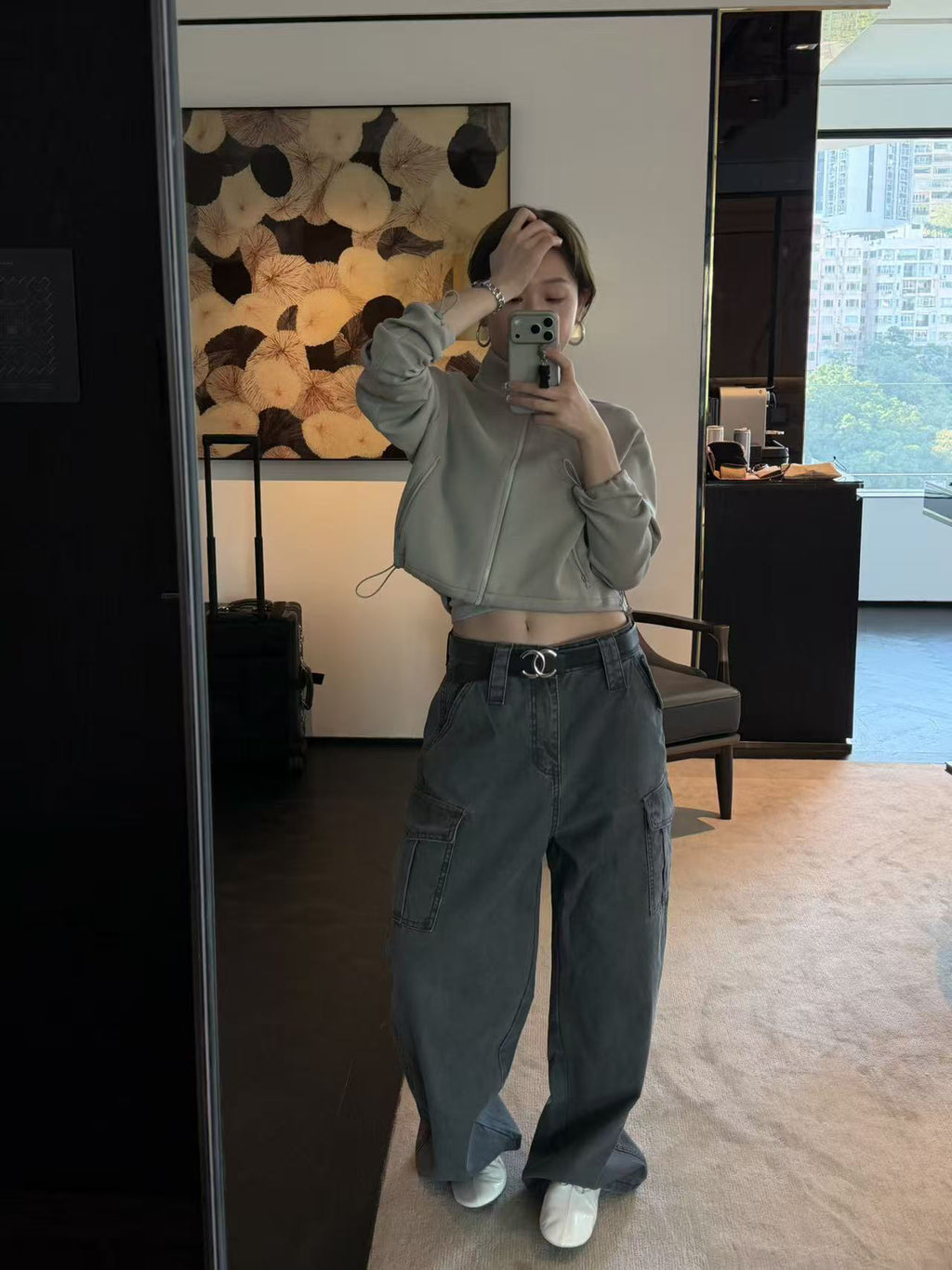 Little Red Book Trending! [LACHER] Best-selling Workwear Jeans! Cargo Style Loose Distressed Wash Straight Leg Denim Pants 371A026# SYYY