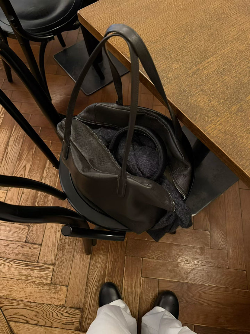 LACHER Minimalist Designer High-End Heavy Work Shoulder Bag