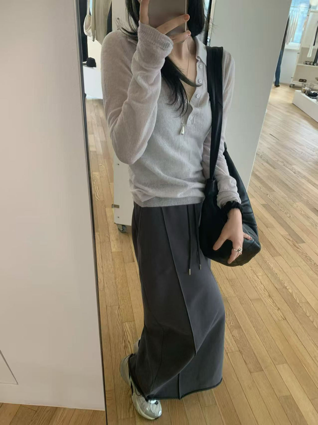 LACHER Premium Wool Blend Polo Collar Solid Color Knit Sweater